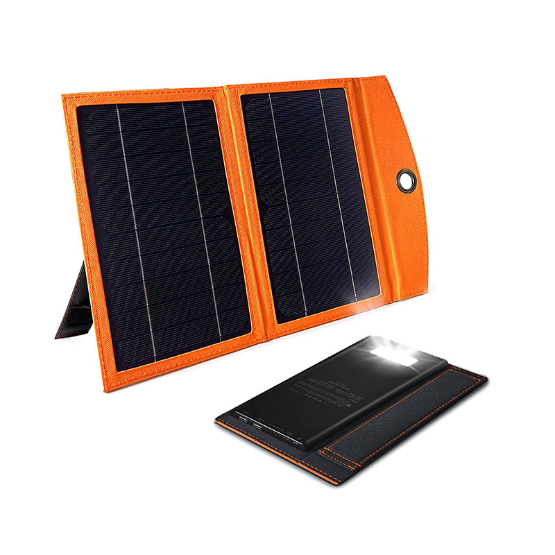 Bärbar 10000mAh Power Bank med 10W solpaneler
